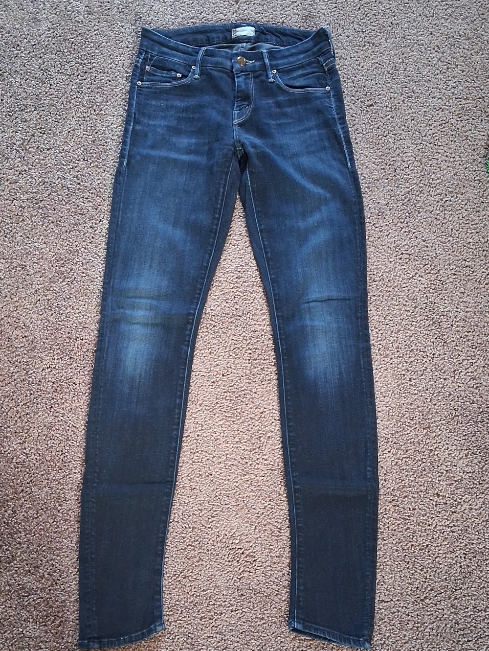 MOTHER The Looker Coffee Tea Or Me Skinny Jeans in Dark Indigo